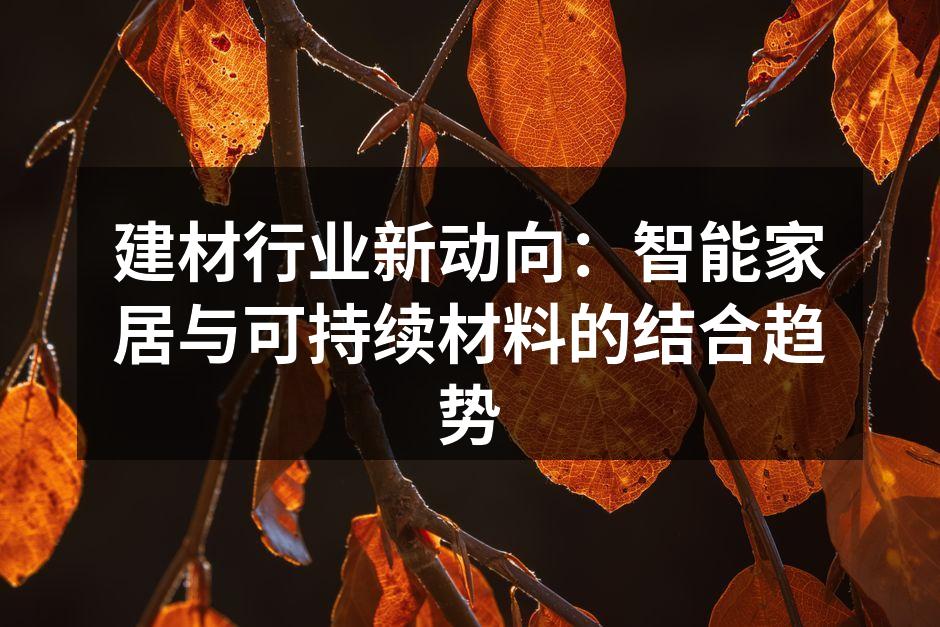 智能家居系统与环保材料的完美结合